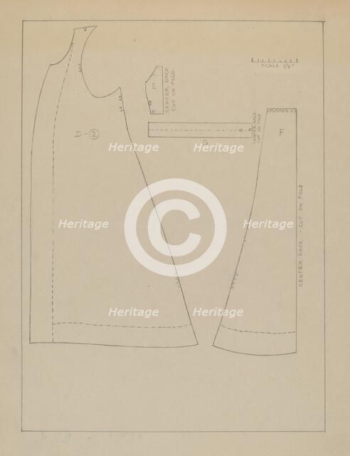 Woman's Coat (Pattern), c. 1937. Creator: Mina Greene.