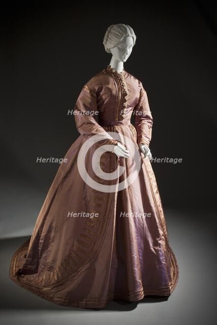 Woman's dress (bodice and skirt), England, c.1865. Creator: Unknown.
