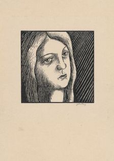 Woman's head, around 1925. Creator: Mikulas Galanda