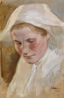 Woman's head, exercise for the final draft of the Pietari Brahe series, 1904. Creator: Albert Edelfelt