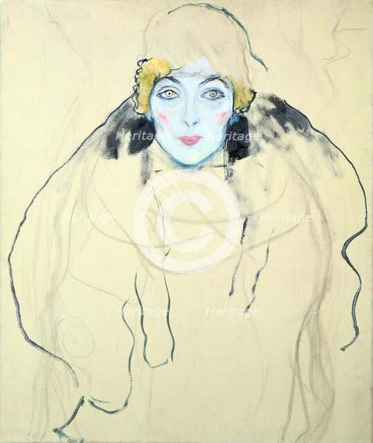 'Woman's Head' ('Frauenkopf'), 1917. Artist: Gustav Klimt