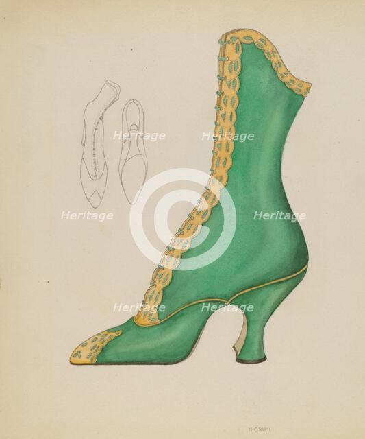 Woman's Shoe, c. 1936. Creator: Nancy Crimi.