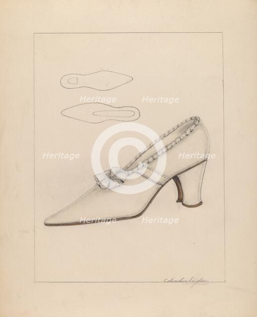 Woman's Shoe, c. 1937. Creator: Columbus Simpson.
