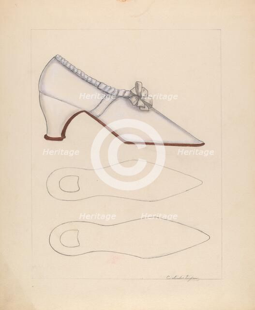 Woman's Shoe, c. 1937. Creator: Columbus Simpson.