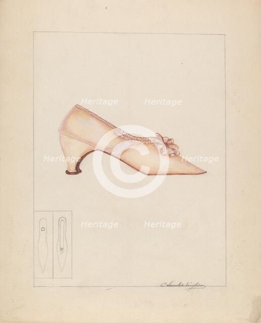 Woman's Shoe, c. 1937. Creator: Columbus Simpson.