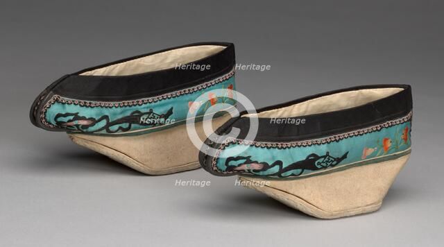 Woman's Shoes, China, Qing dynasty (1644-1911), 19th century. Creator: Unknown.