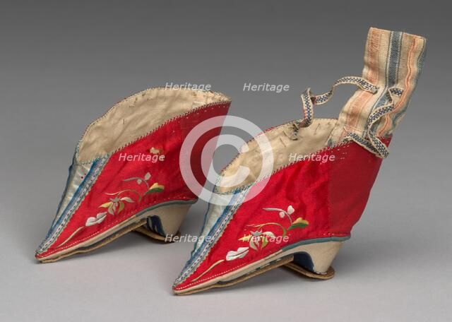 Woman's Shoes, China, Qing dynasty (1644-1911), 19th century. Creator: Unknown.