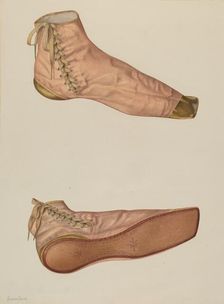 Woman's Silk Shoe, c. 1937. Creator: H. Langden Brown