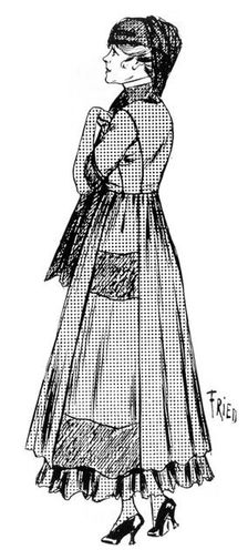 Woman's wrap with crêpe hem and silk veil, 1915