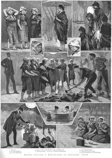 'Women coaling a Man-of War at Nagasaki, Japan 1888. Creator: J Nash