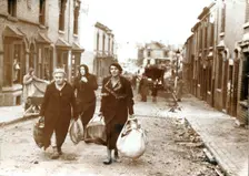 Women collect their belongings from bombed houses, London, World War II, c1940-c1945. Creator: Unknown