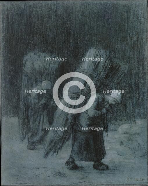 Women Carrying Faggots, ca. 1858. Creator: Jean Francois Millet.