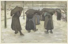Women Carrying Sacks of Coal in the Snow, 1882. Creator: Gogh; Vincent; van (1853-1890)