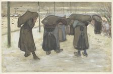 Women Carrying Sacks of Coal in the Snow, 1882. Creator: Gogh; Vincent; van (1853-1890)