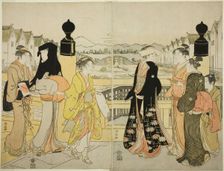 Women Crossing Nihonbashi Bridge, c. 1786. Creator: Torii Kiyonaga