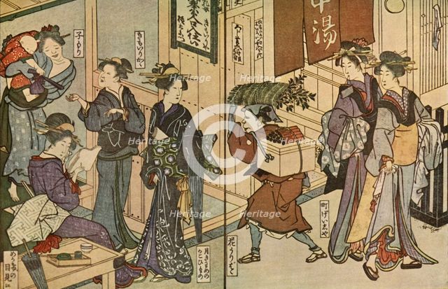Women and a male servant, 1802, (1924).  Creator: Utagawa Toyokuni.