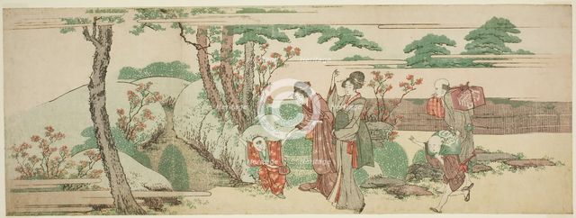 Women and children out for a picnic, Japan, n.d. Creator: Hokusai.