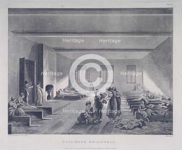 Women and Children in Bridewell's Hospital, London, 1808.  Artist: John Hill