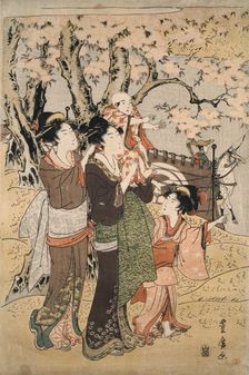 Women and children watching archery in March, c.1790s. Creator: Utagawa Toyohiro