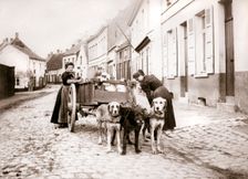 Women and dogcart, Antwerp, 1898. Artist: James Batkin