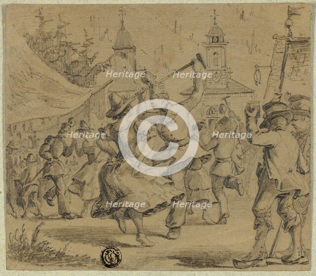 Women and Soldiers Dancing in Village Square, n.d. Creator: Unknown.