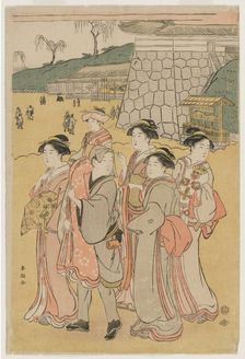 Women Accompanying a Girl to a Shrine, early 1790s. Creator: Katsukawa Shuncho (Japanese)