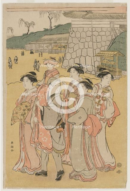 Women Accompanying a Girl to a Shrine, early 1790s. Creator: Katsukawa Shuncho (Japanese).