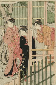 Women Admiring Peonies, c. 1789/1801. Creator: Katsukawa Shuncho