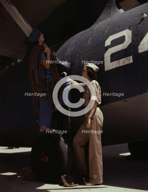 Women are contributing their skills to the nation's needs by keeping...Corpus Christi, Texas, 1942. Creator: Howard Hollem.