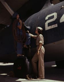 Women are contributing their skills to the nation's needs by keeping...Corpus Christi, Texas, 1942. Creator: Howard Hollem