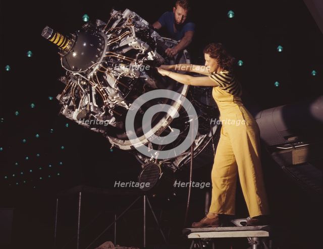 Women are trained to do precise and...Douglas Aircraft Company plants, Long Beach, Calif., 1942. Creator: Alfred T Palmer.