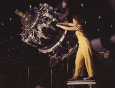 Women are trained to do precise and...Douglas Aircraft Company plants, Long Beach, Calif., 1942. Creator: Alfred T Palmer