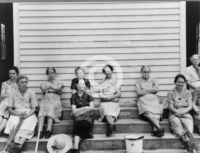 Women assembled at Wheeley's Church near Gordonton, North Carolina, 1939. Creator: Dorothea Lange.