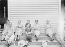 Women assembled at Wheeley's Church near Gordonton, North Carolina, to clean..., 1939. Creator: Dorothea Lange