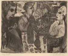 Women at a Table in a Room, 1920. Creator: Ernst Kirchner