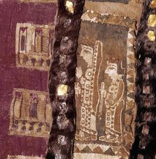 Women at altar, Iranian Fabric on saddle-cover from Scythian Tomb, Pazyryk, c5th century BC