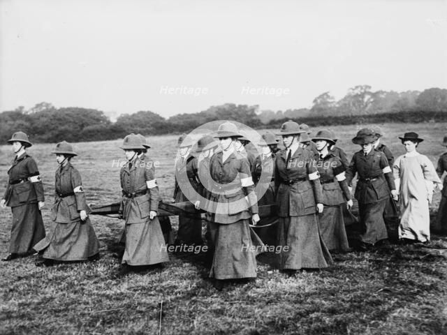 Women at British Army Auxiliaries - Stretcher Bearers, between c1910 and c1915. Creator: Bain News Service.