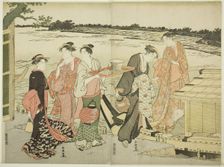 Women Boarding a Pleasure Boat, 1780s. Creator: Katsukawa Shuncho
