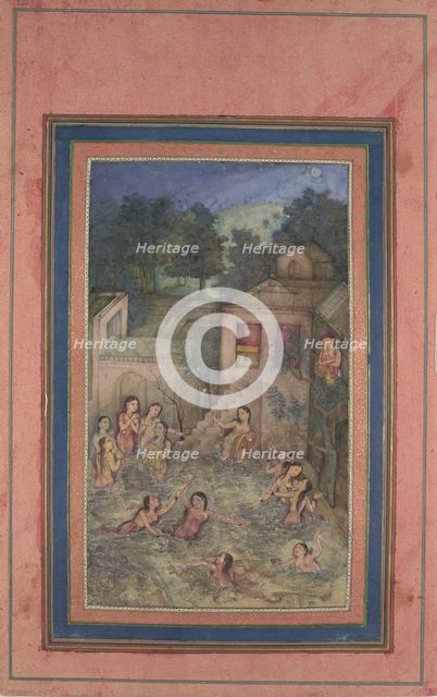 Women Bathing by Moonlight, Folio from the Davis Album, 18th century. Creator: Unknown.
