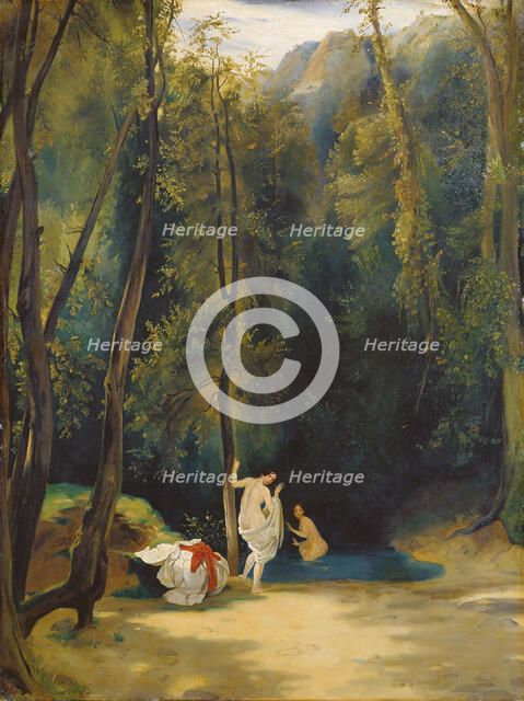 Women Bathing in the Park of Terni, 1828-1829. Creator: Karl Blechen.