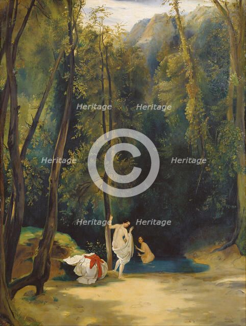 Women Bathing in the Park of Terni. Artist: Blechen, Carl (1798-1840)