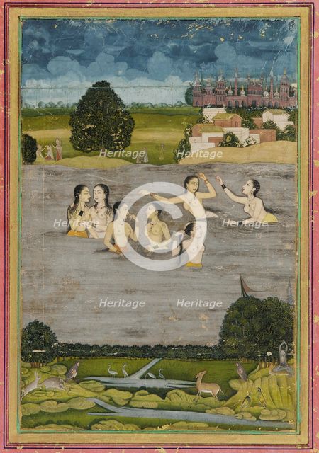Women bathing in a lake, 18th century. Creator: Unknown.