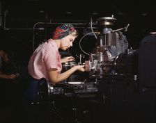 Women become skilled shop technicians...Douglas Aircraft Company plant, Long Beach, Calif. , 1942. Creator: Alfred T Palmer