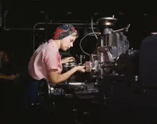 Women become skilled shop technicians...Douglas Aircraft Company plant, Long Beach, Calif. , 1942. Creator: Alfred T Palmer