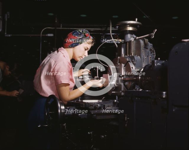 Women become skilled shop technicians...Douglas Aircraft Company plant, Long Beach, Calif. , 1942. Creator: Alfred T Palmer.