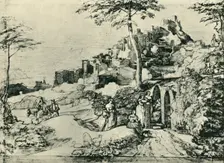 Women by a water fountain at Olevano, near Rome, Italy, 1822, (1943). Creator: Franz Theobald Horny