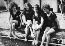 Women by a swimming pool, c1910-1939(?)