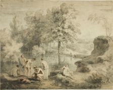 Women Drying Selves by Pond, 1740/50. Creator: William Taverner