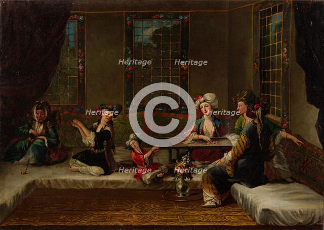 Women Embroidering, 1730s. Artist: Vanmour (Van Mour), Jean-Baptiste, (School)  