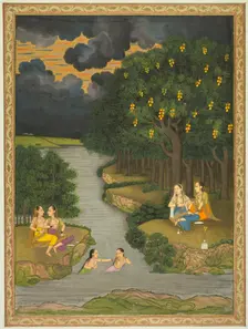 Women Enjoying the River at the Forest’s Edge, c. 1765. Creator: Hunhar II (Indian, active mid-1700s), style of